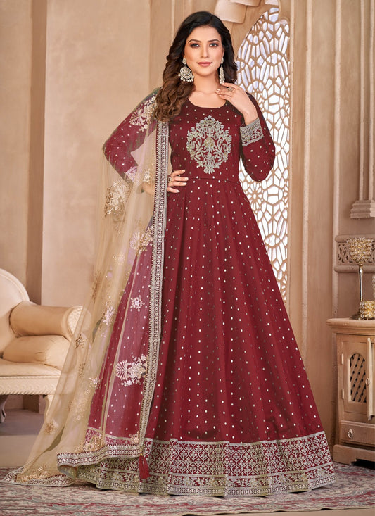 Tafeta Silk Salwar Suit - T1276