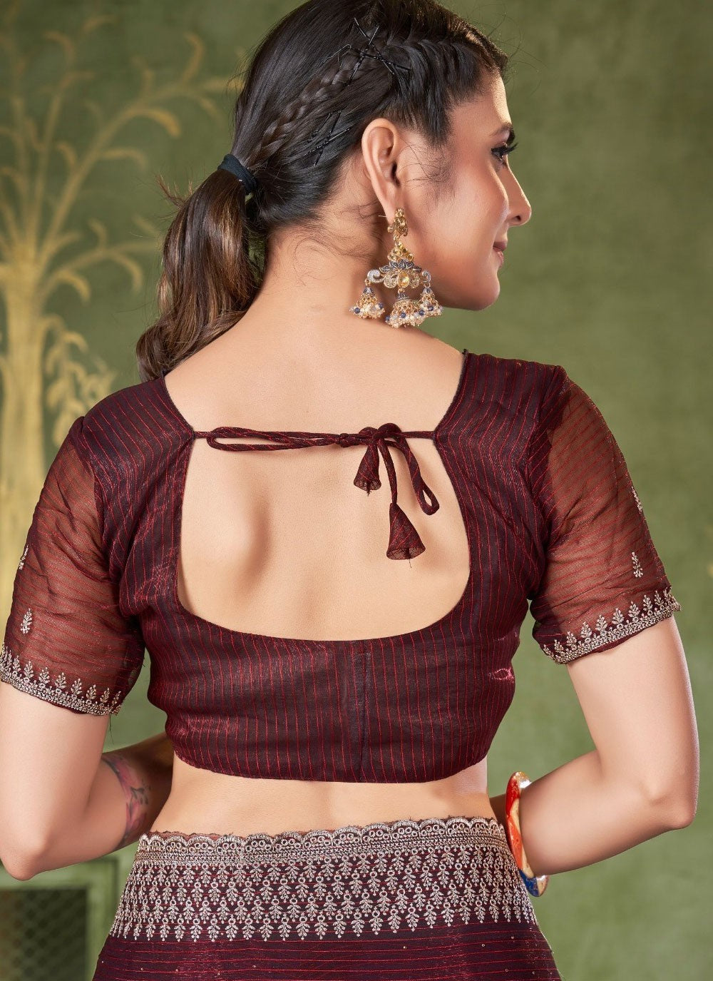 Classic Embroidered Shimmer Saree - S7380
