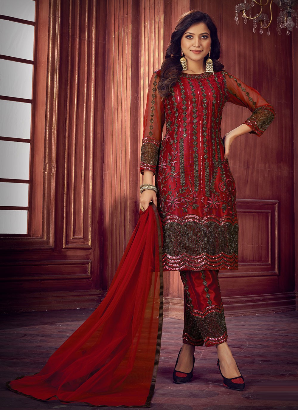 Net Salwar Suit - T710