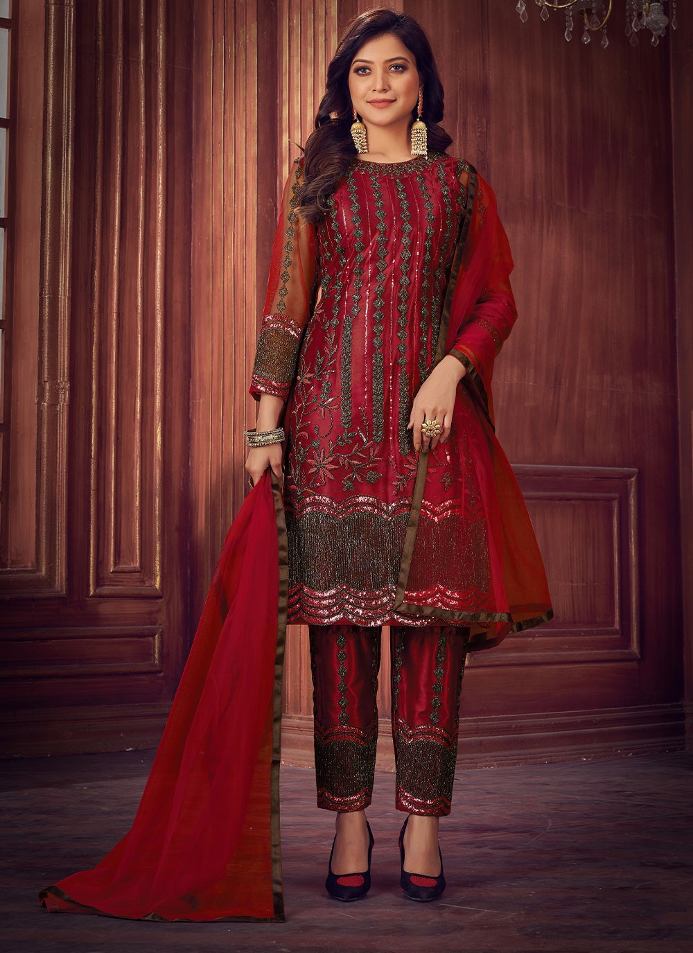 Net Salwar Suit - T710