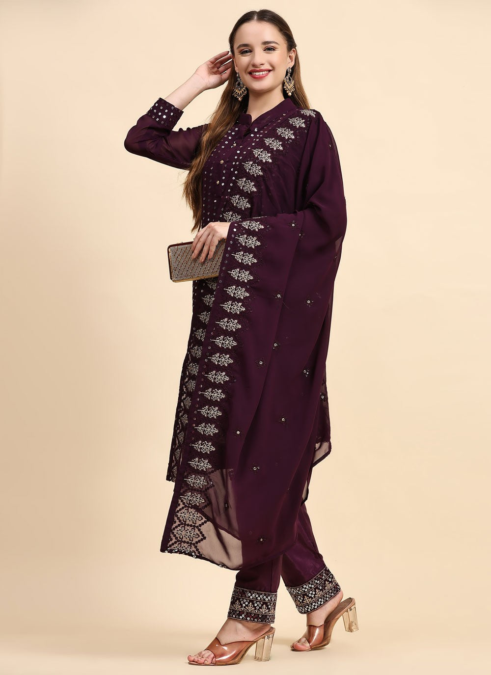 Faux Georgette Salwar Suit - T1503