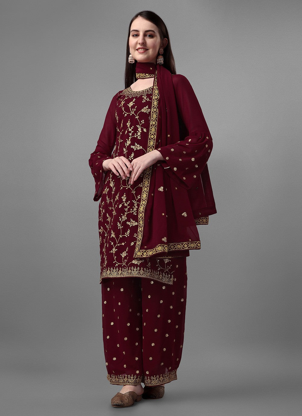 Faux Georgette Salwar Suit - T1116