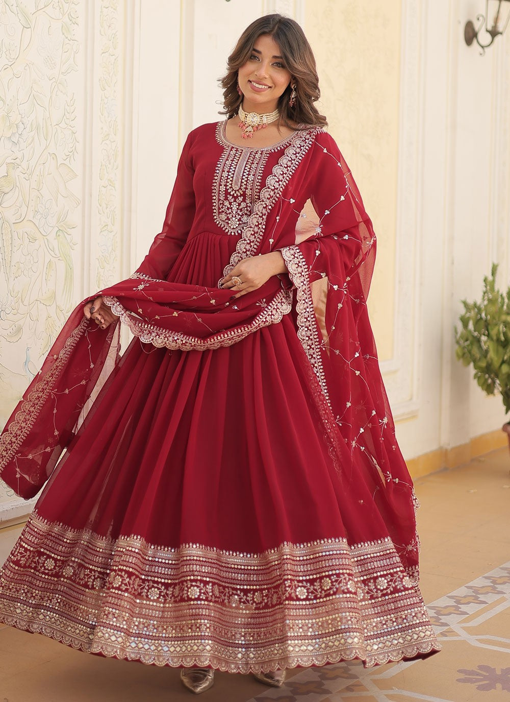 Faux Georgette Gown - G1416