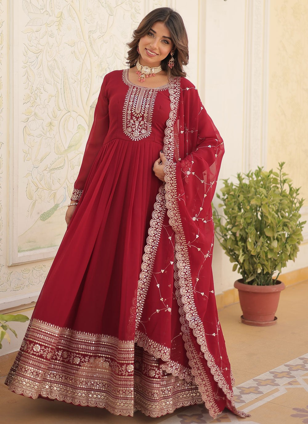 Faux Georgette Gown - G1416