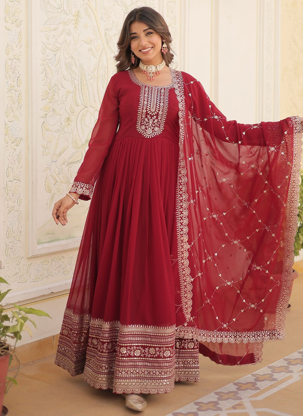Faux Georgette Gown - G1416