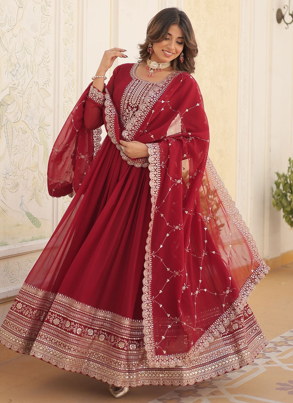 Faux Georgette Gown - G1416