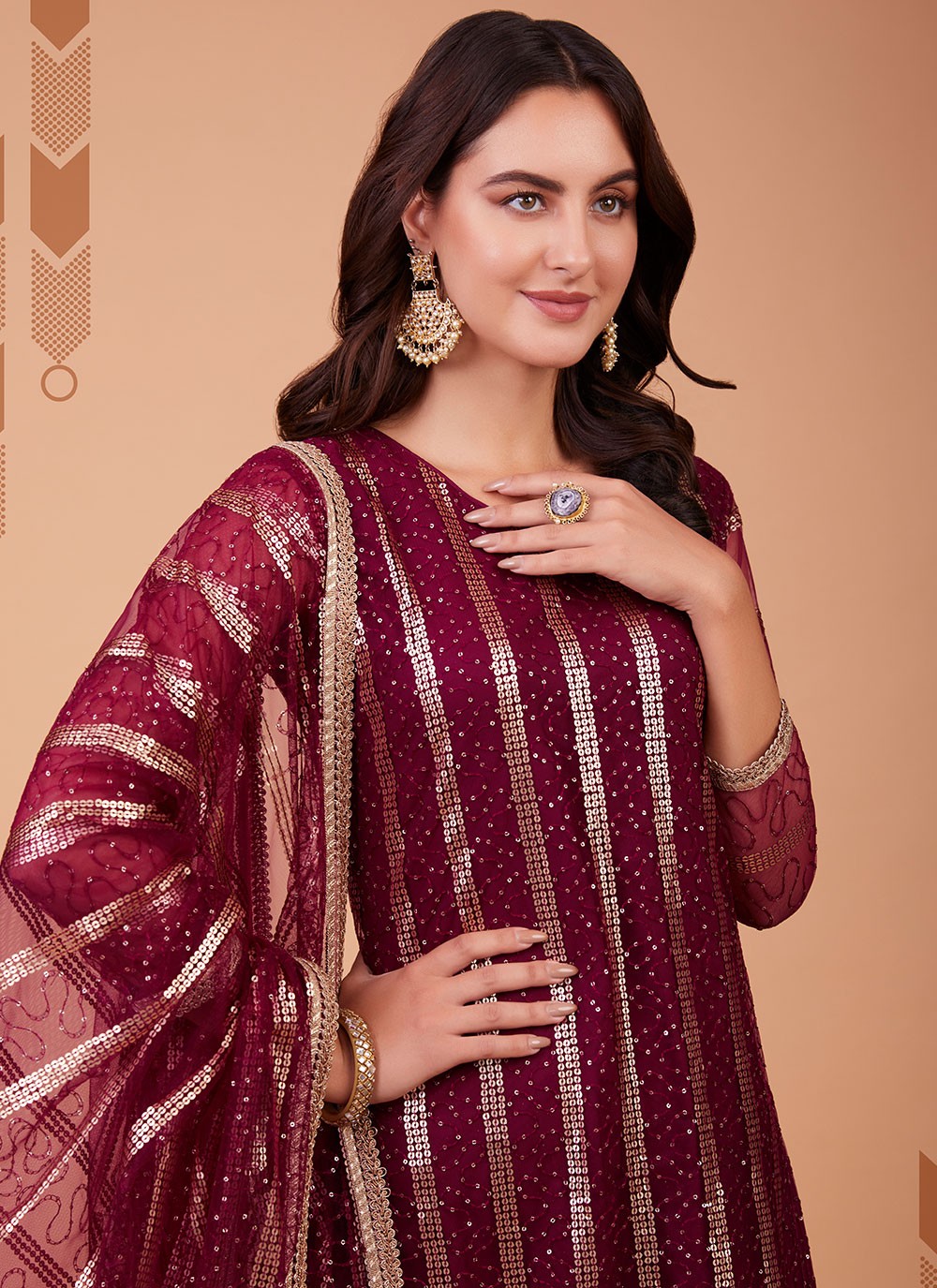 Net Salwar Suit - T928