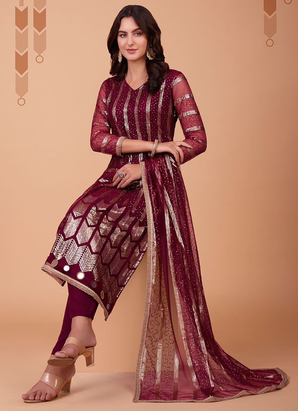 Net Salwar Suit - T928