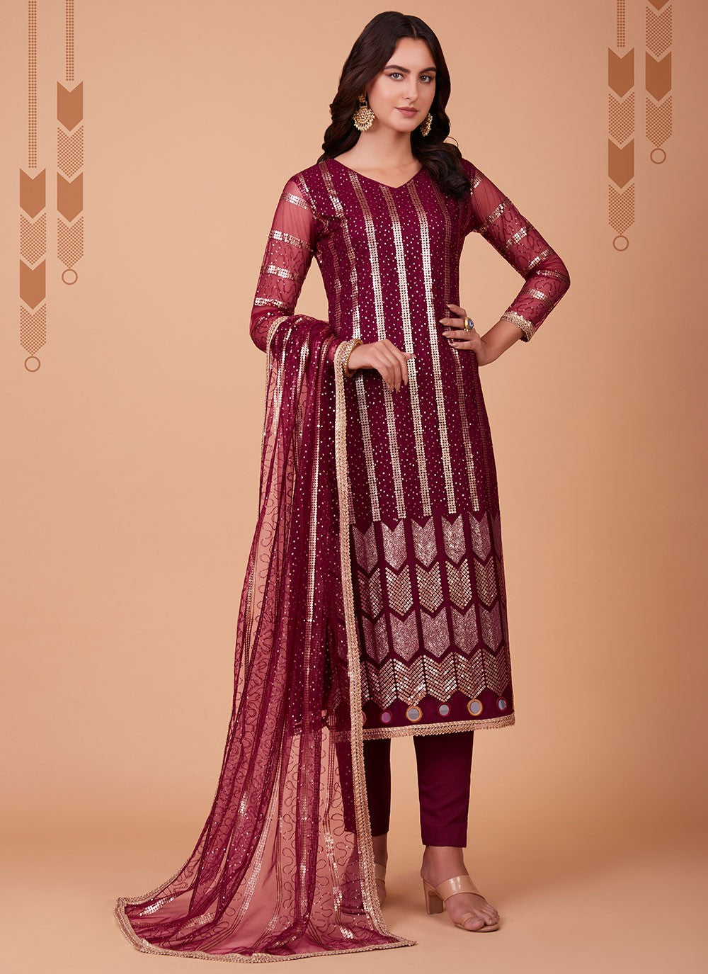 Net Salwar Suit - T928