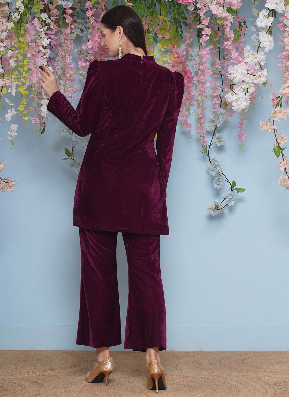 Embroidered Velvet Gown - G1850