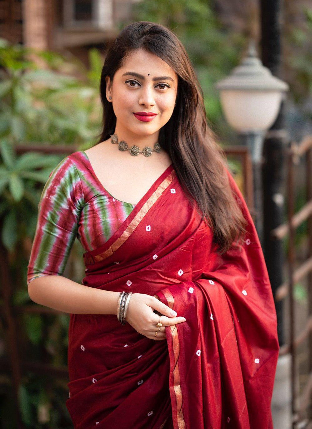 Contemporary Block Print Chanderi Cotton Saree - S5794