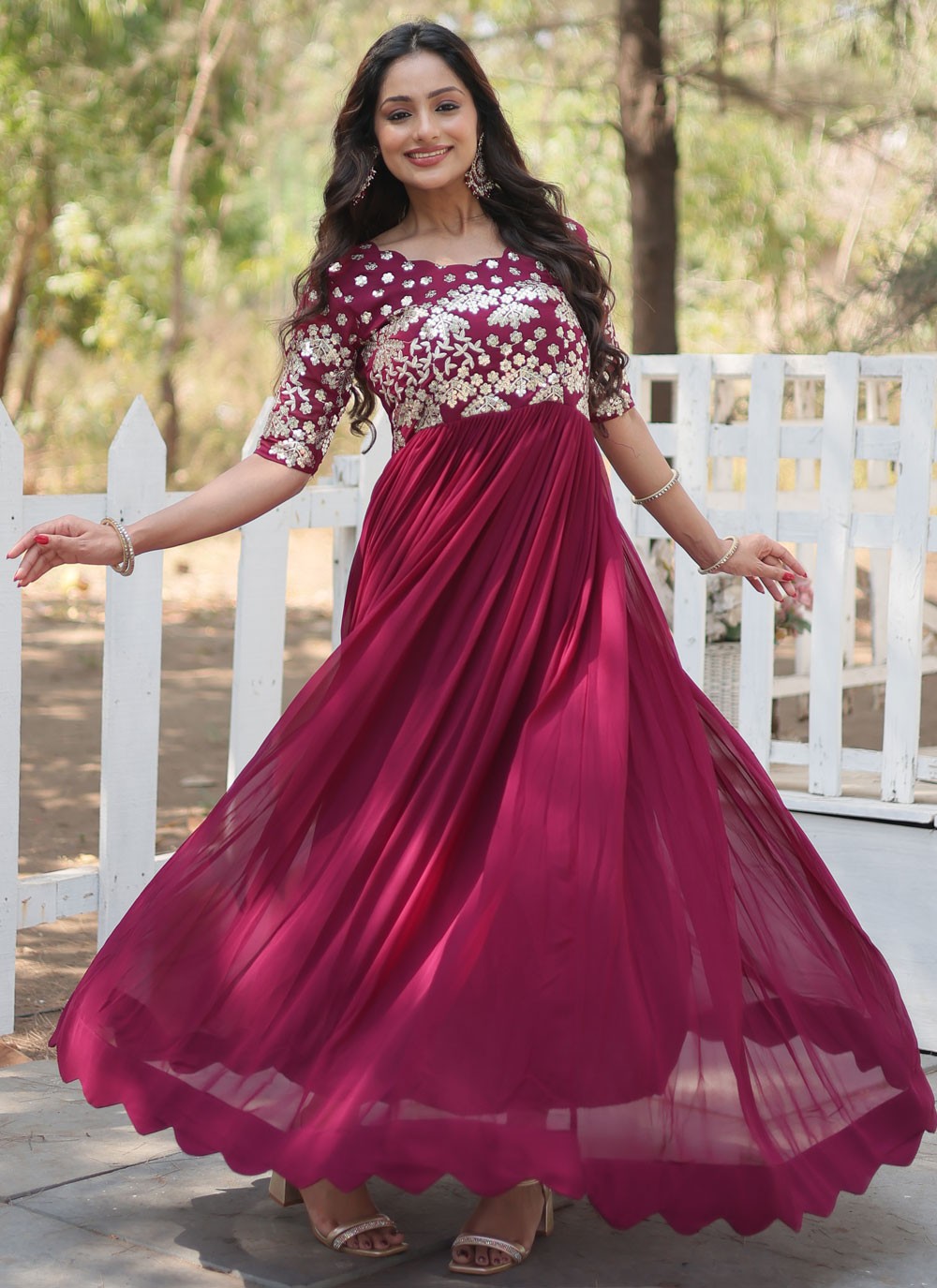 Faux Georgette Gown - G1518