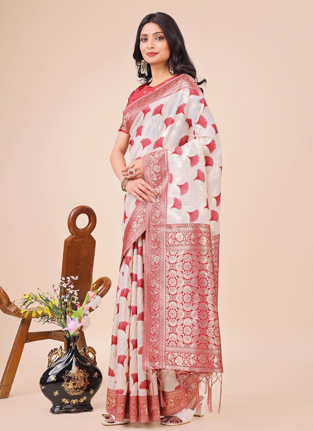 Woven Cotton Maroon Trendy Saree S15152