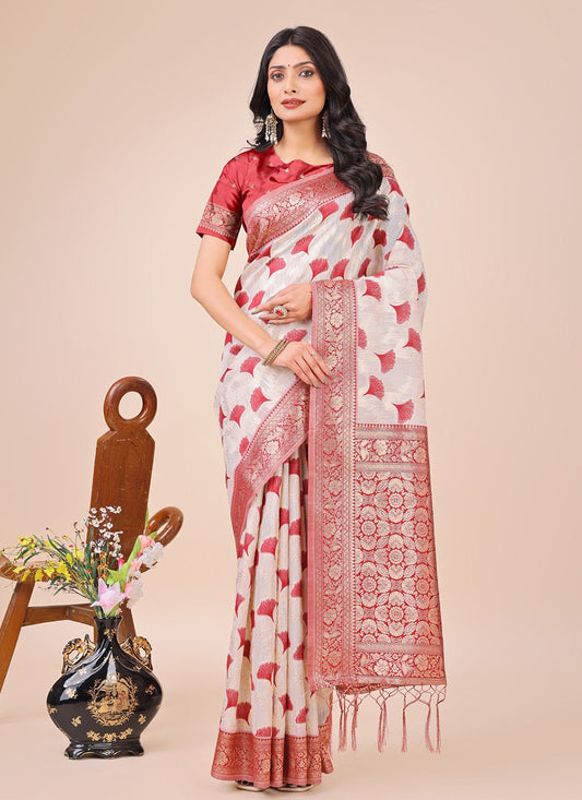 Woven Cotton Maroon Trendy Saree S15152