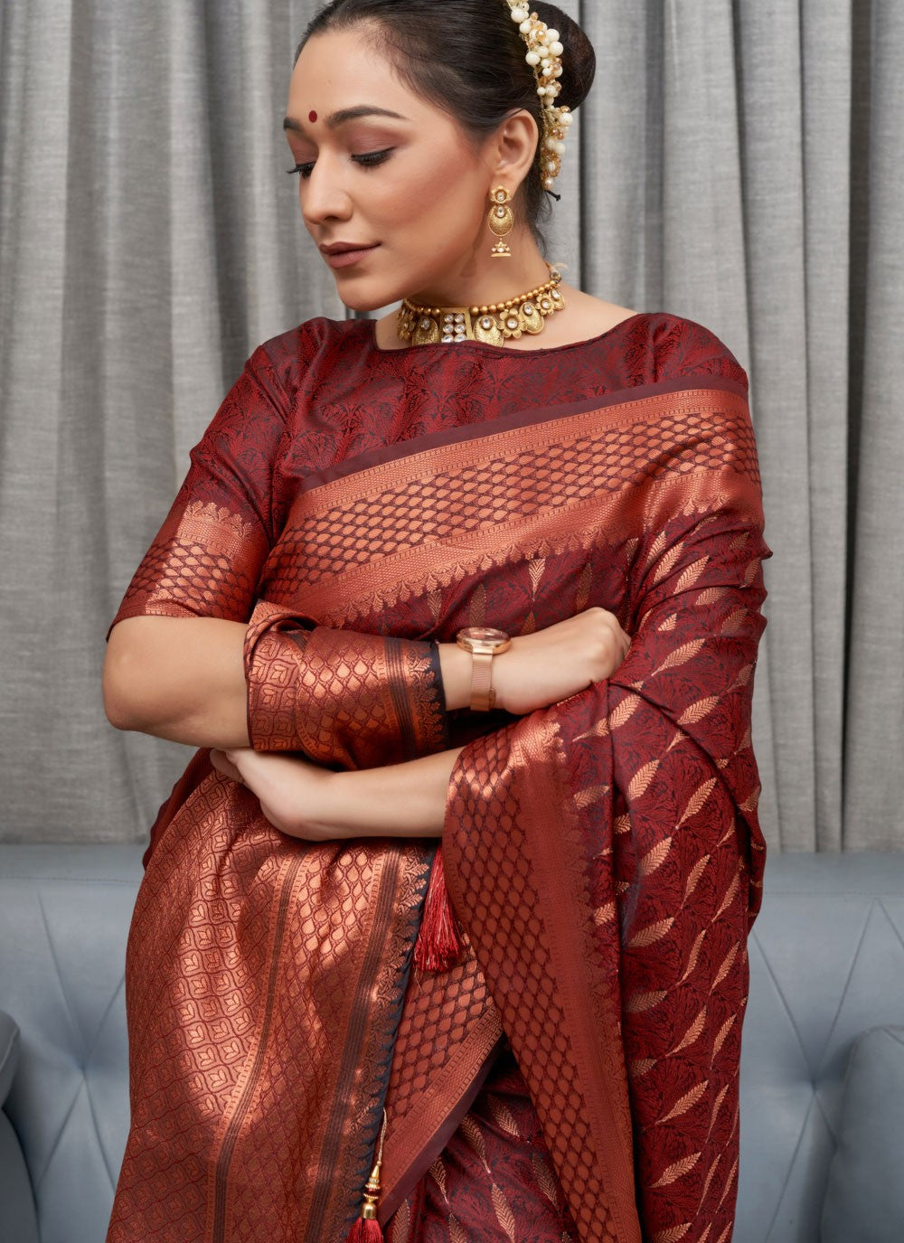 Traditional Jacquard Work Silk Saree - S2820