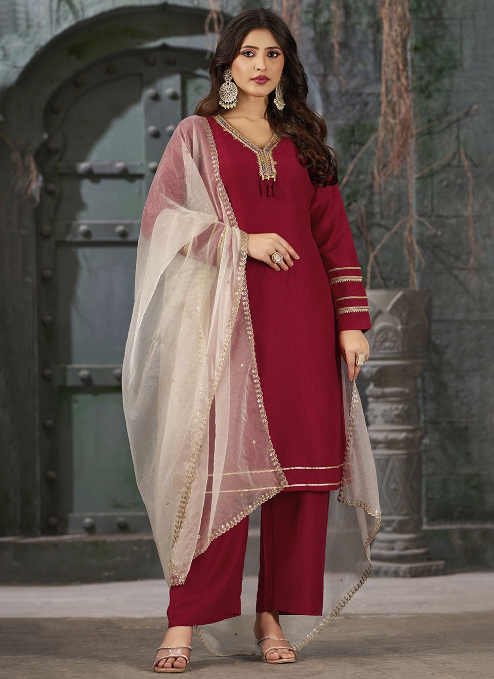 Art Silk Salwar Suit - T3579