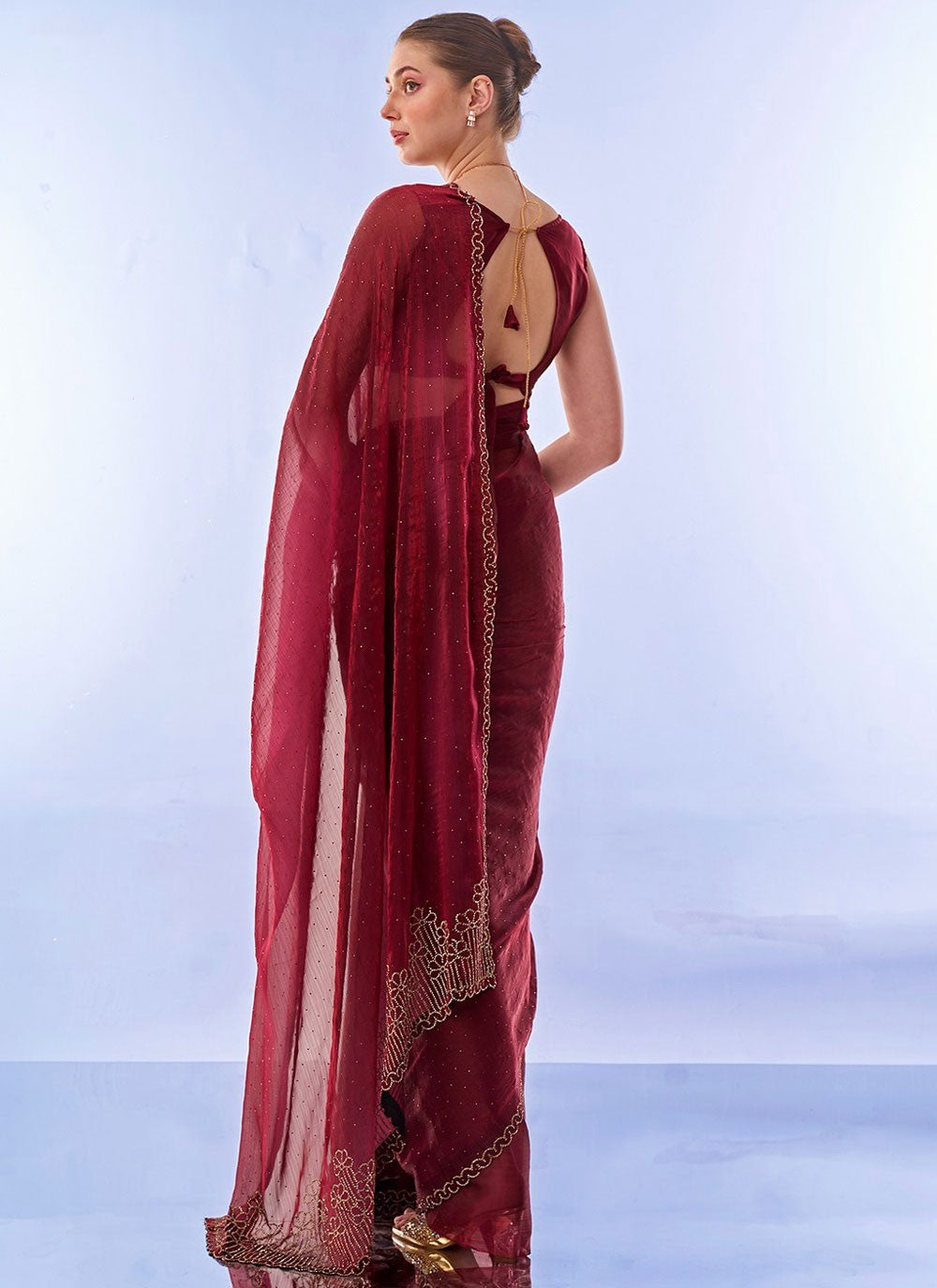 Classic Border Work Silk Saree - S8000
