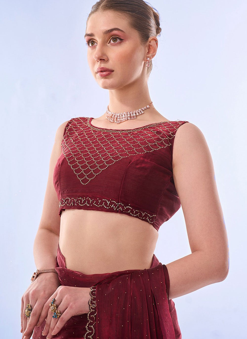 Classic Border Work Silk Saree - S8000