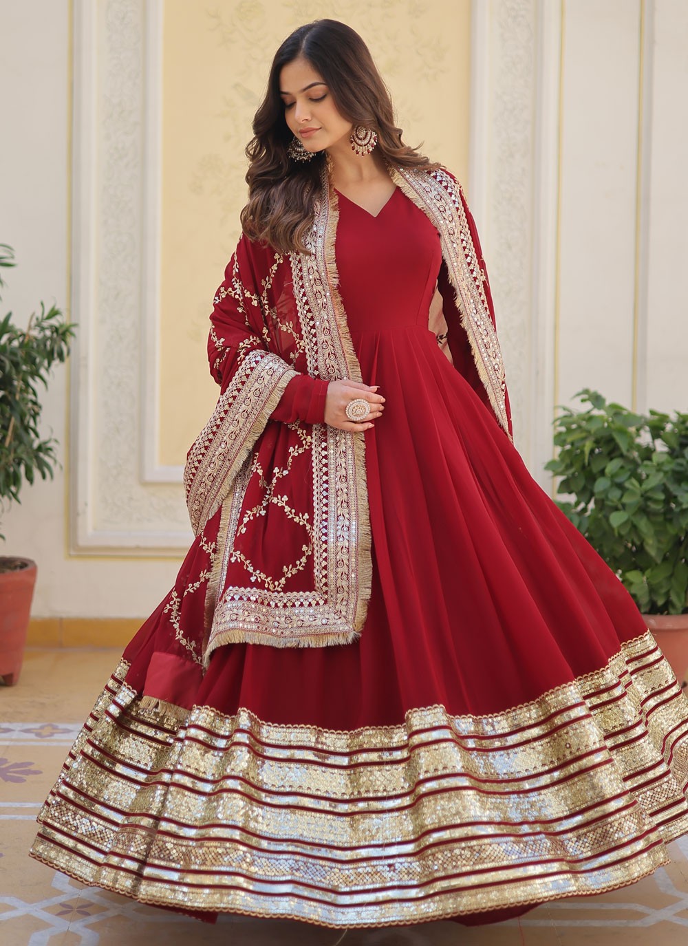 Faux Georgette Gown - G1316