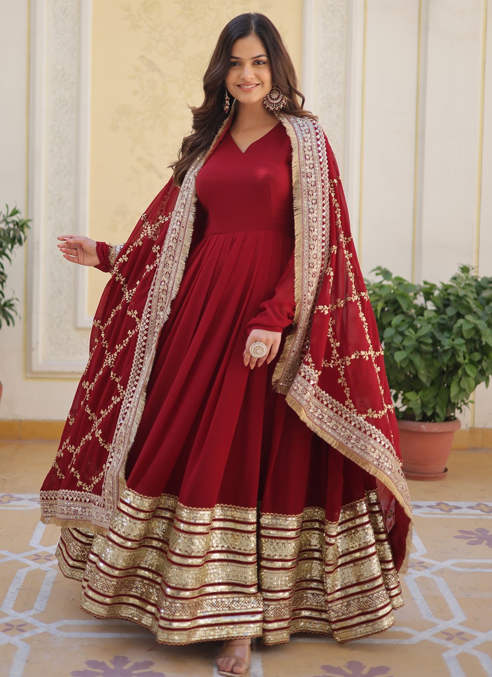 Faux Georgette Gown - G1316