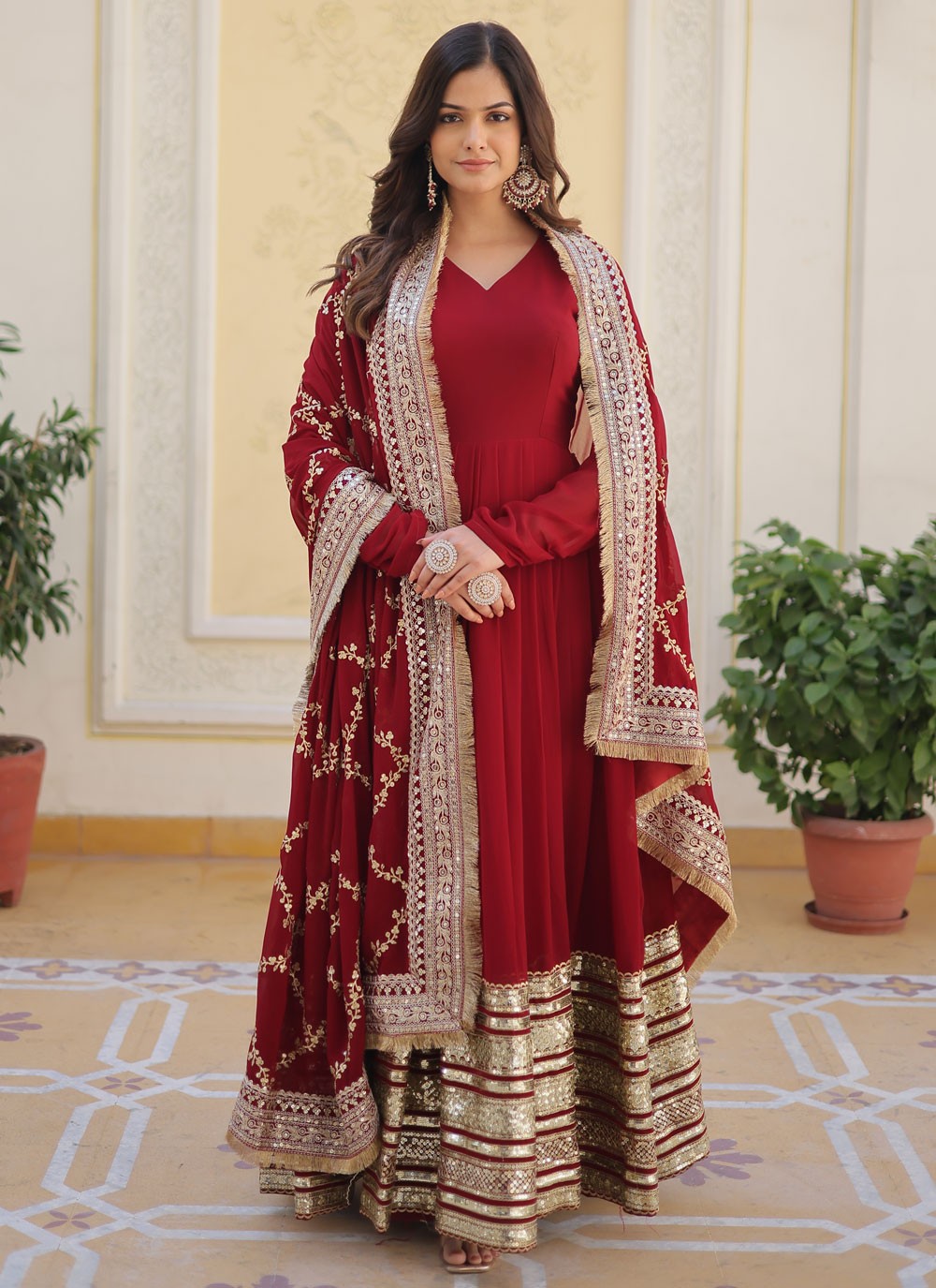 Faux Georgette Gown - G1316