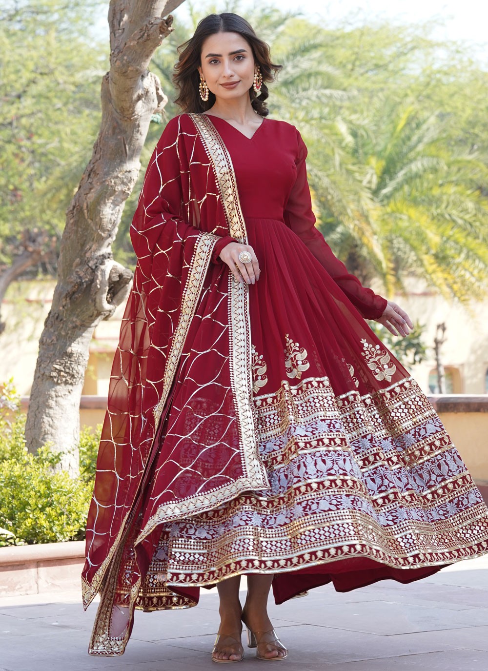 Faux Georgette Gown - G1360