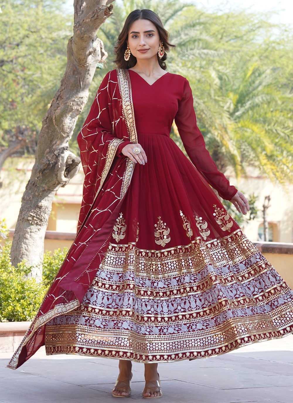 Faux Georgette Gown - G1360
