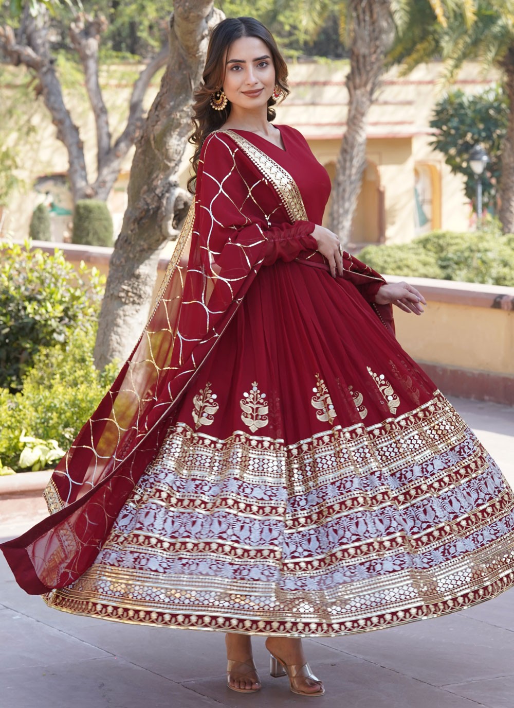 Faux Georgette Gown - G1360