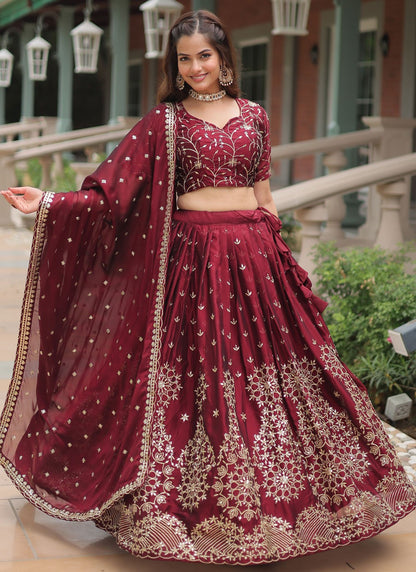 Embroidered Rangoli, Silk A - Line Lehenga - L2777