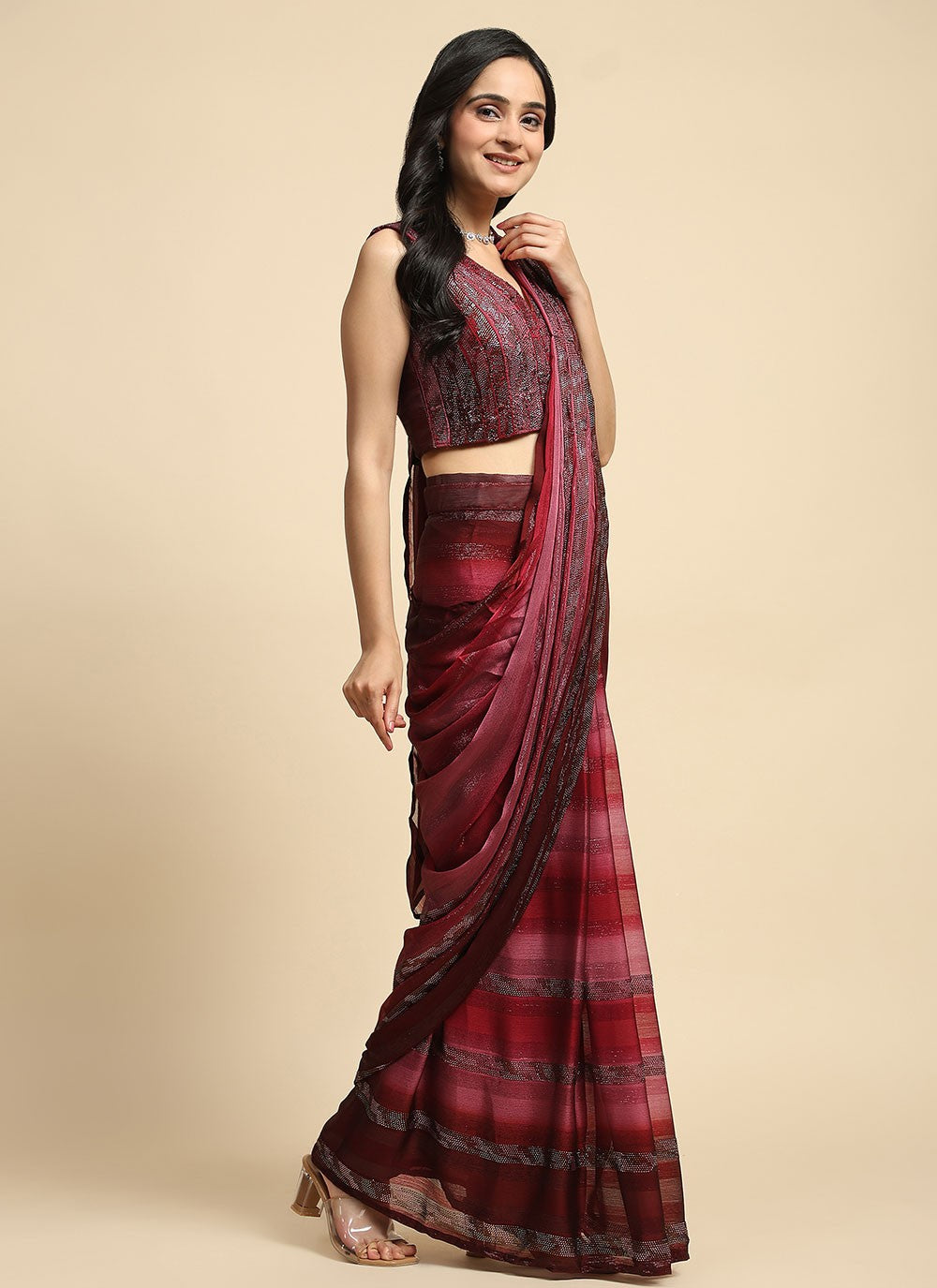 Classic Stones Satin Silk Saree - S7063