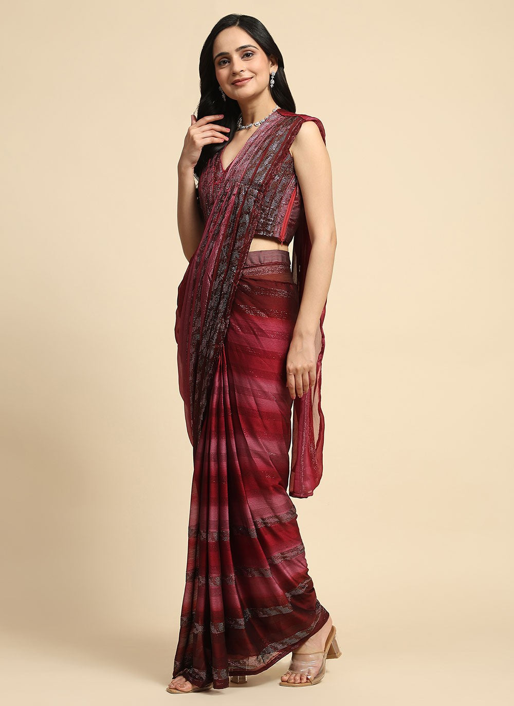 Classic Stones Satin Silk Saree - S7063
