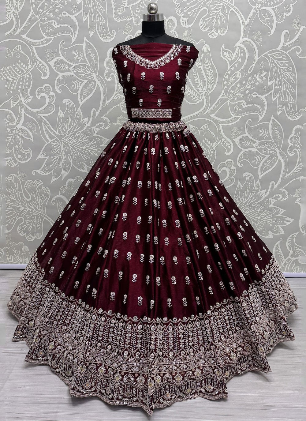 Dori Work Burburry A - Line Lehenga - L2995