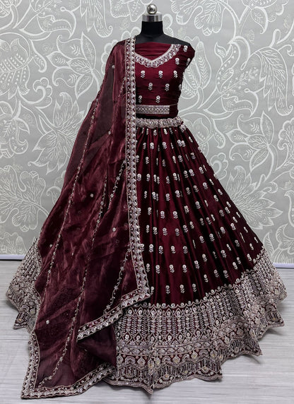 Dori Work Burburry A - Line Lehenga - L2995