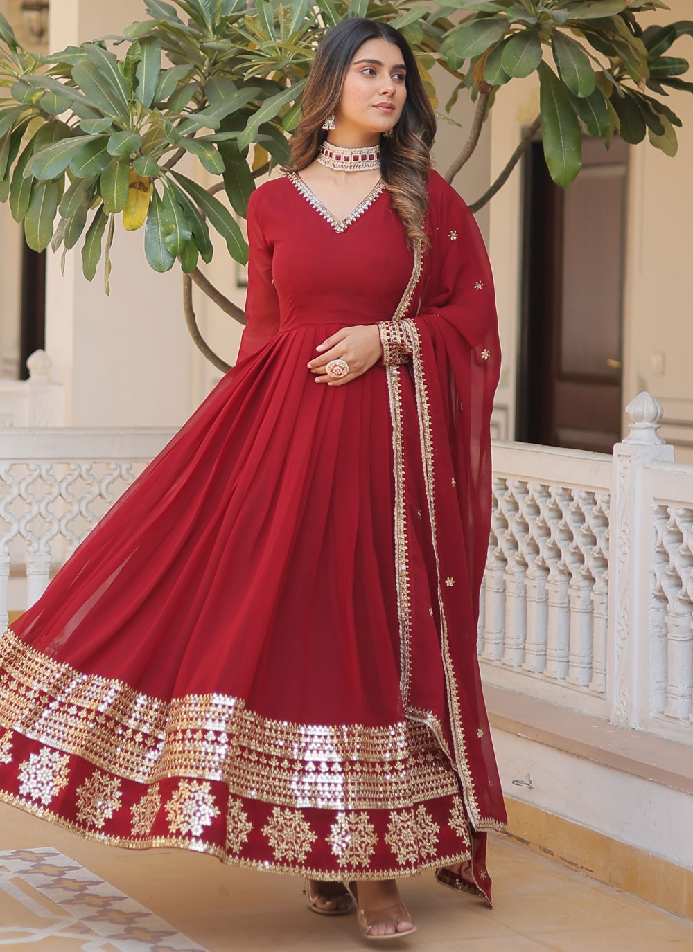 Faux Georgette Gown - G1273