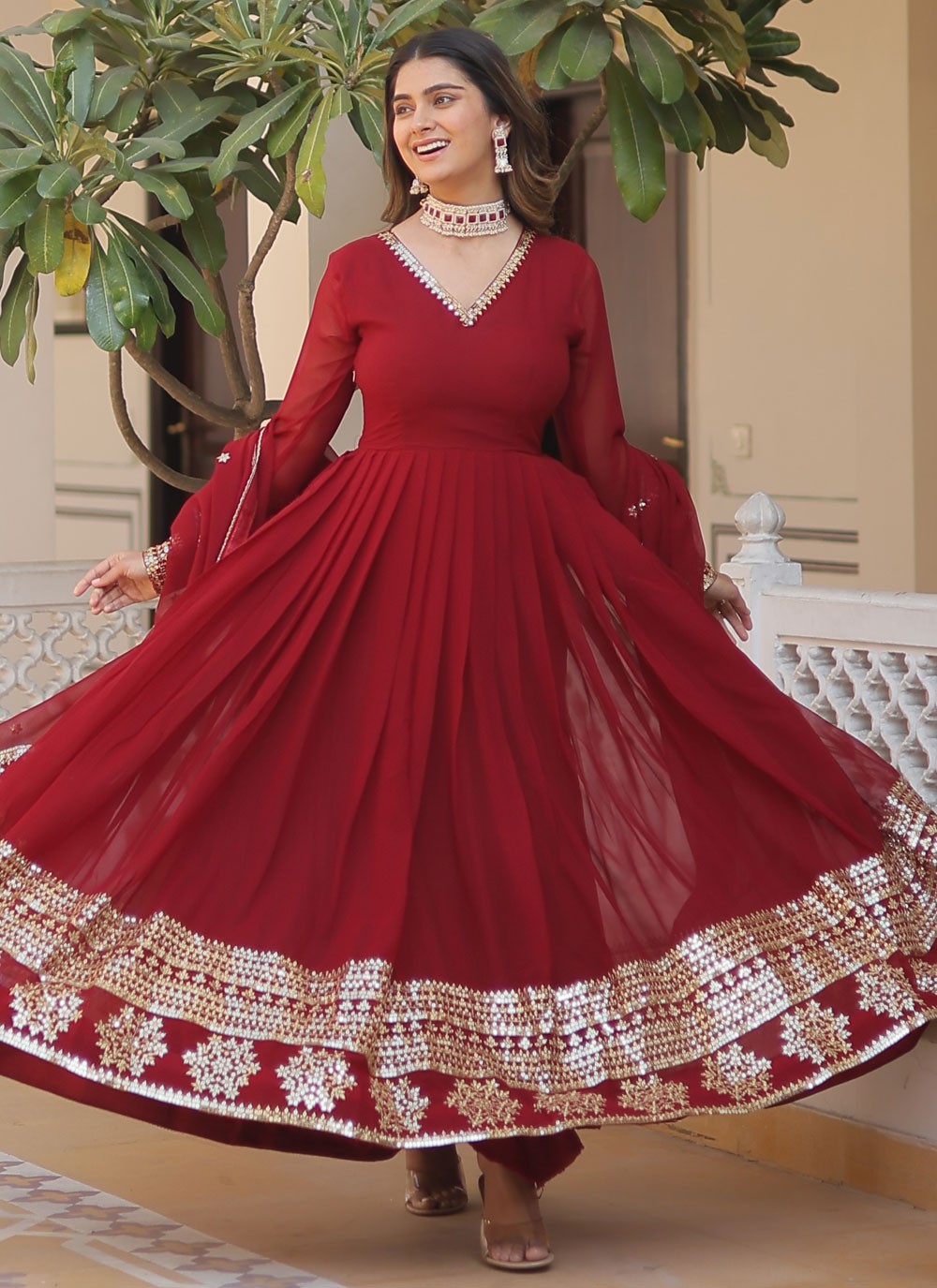 Faux Georgette Gown - G1273
