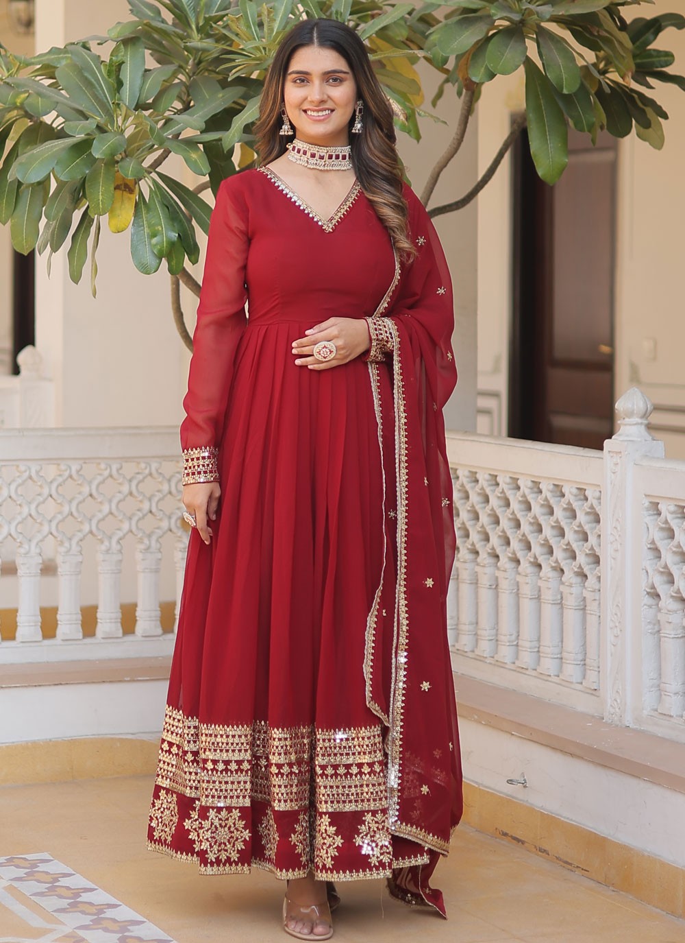 Faux Georgette Gown - G1273