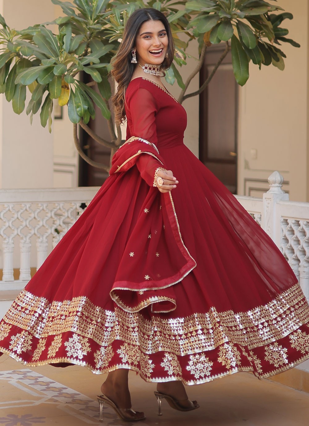 Faux Georgette Gown - G1273