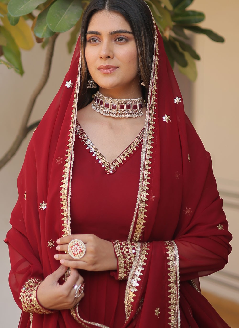 Faux Georgette Gown - G1273