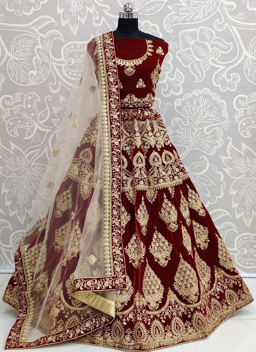 Velvet Wedding A - Line Lehenga L3606