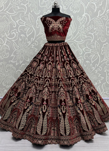 Diamond Velvet A - Line Lehenga - L2385