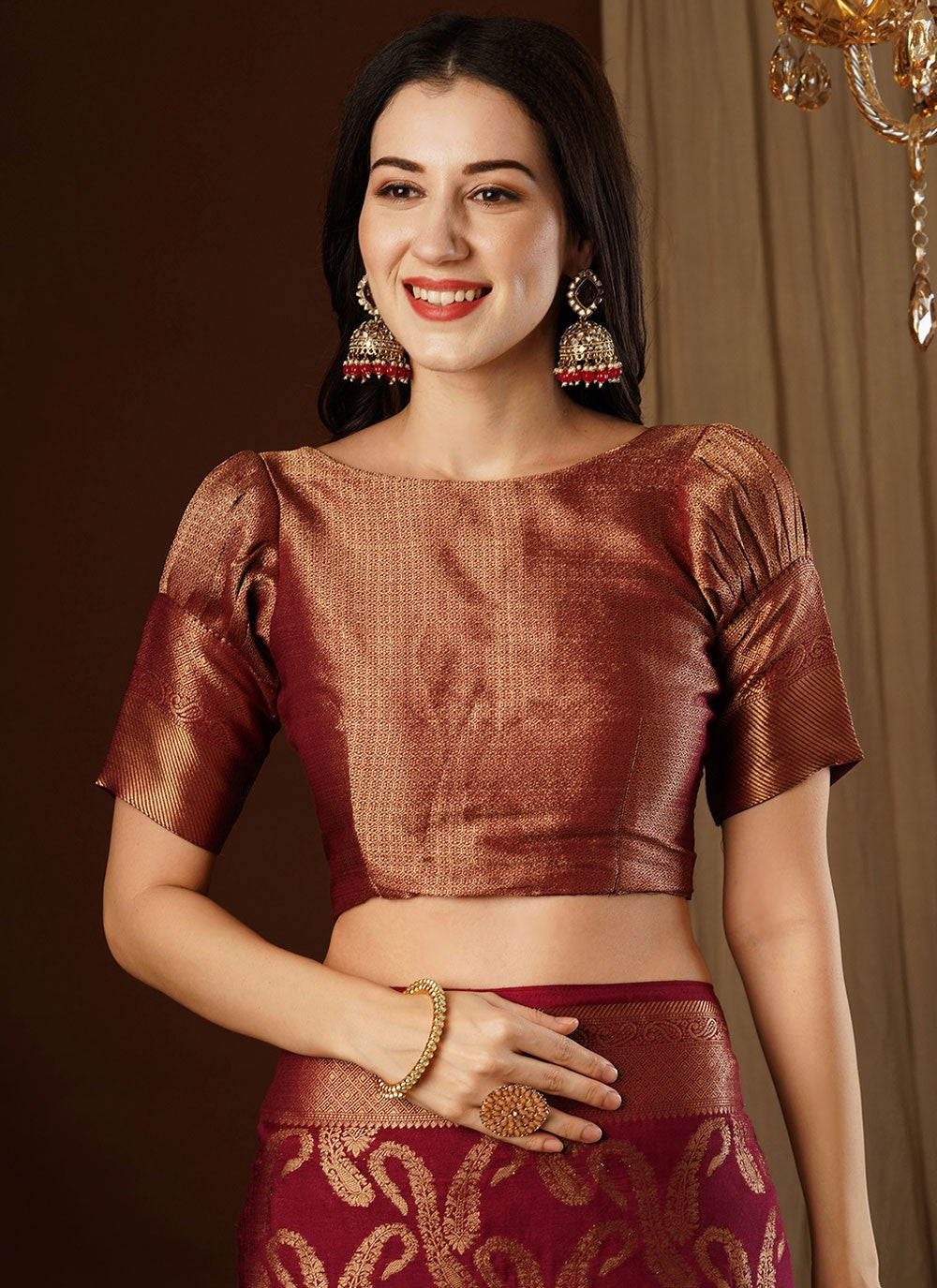 Contemporary Weaving Zari Viscose Saree - S8235