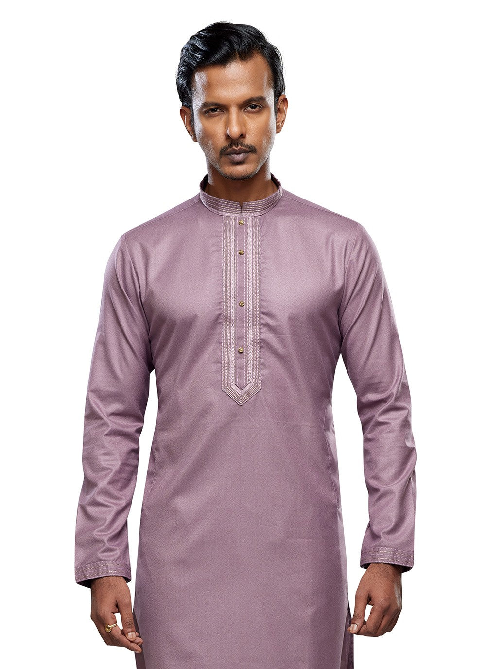 Plain Art Silk Mauve Kurta Pyjama - M6753