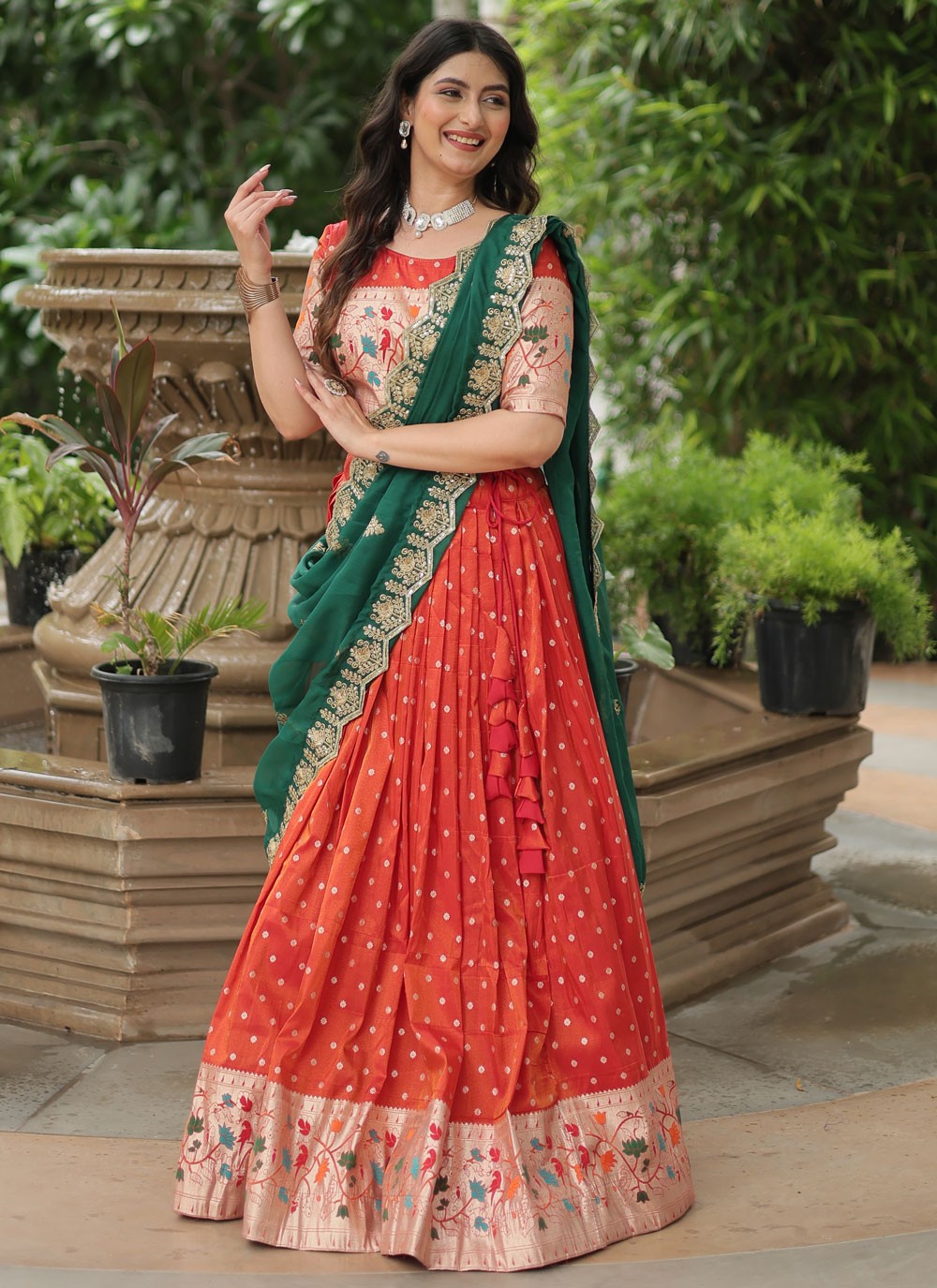 Meena Jacquard A - Line Lehenga - L2586