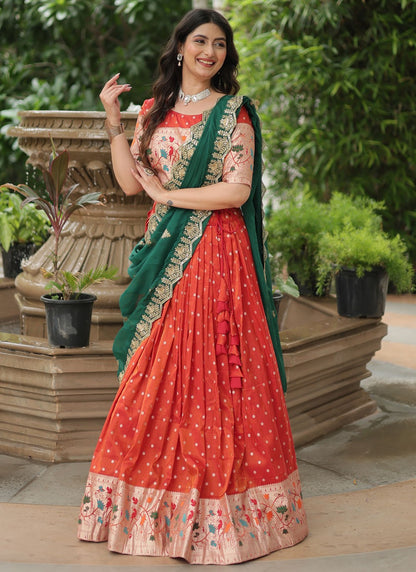 Meena Jacquard A - Line Lehenga - L2586
