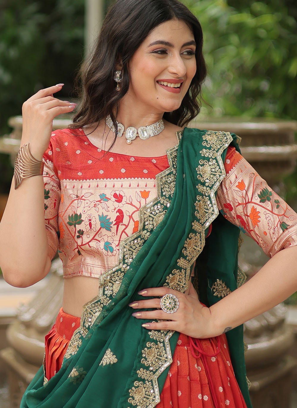 Meena Jacquard A - Line Lehenga - L2586