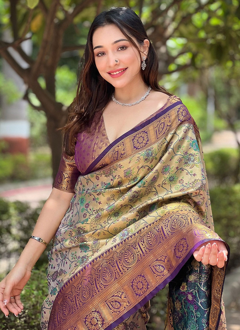 Traditional Meenakari Silk Saree - S8024