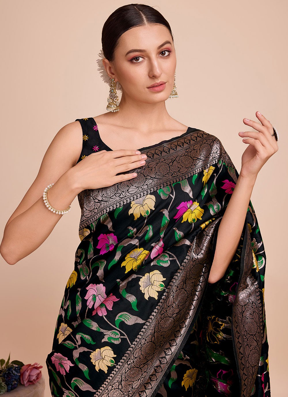 Classic Meenakari Paithni, Silk Saree - S6771