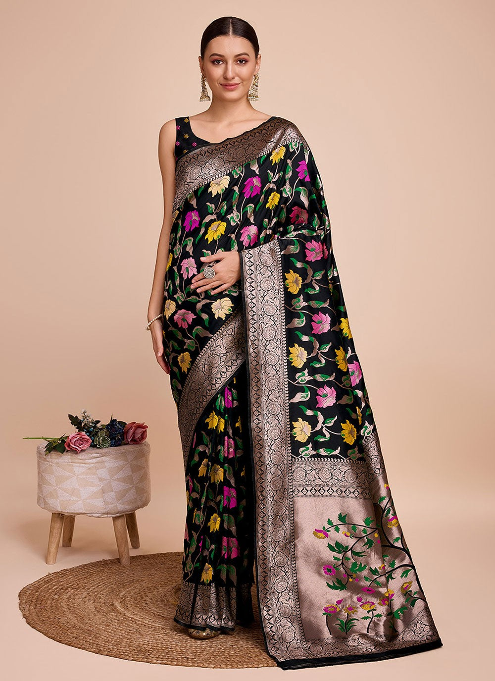 Classic Meenakari Paithni, Silk Saree - S6771
