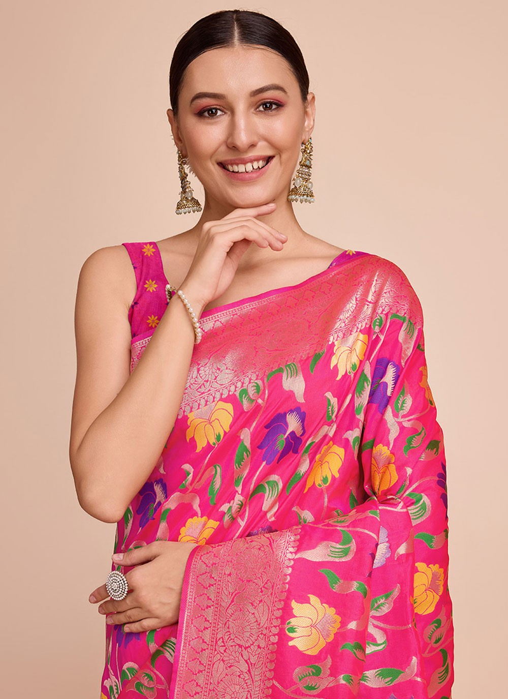 Classic Meenakari Paithni, Silk Saree - S6771