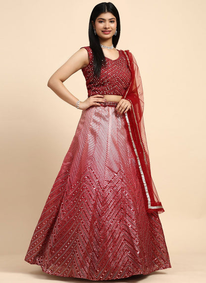 Cord Organza Readymade Lehenga Choli - L2609